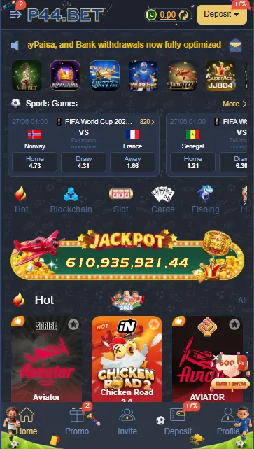 P44Bet Game top image